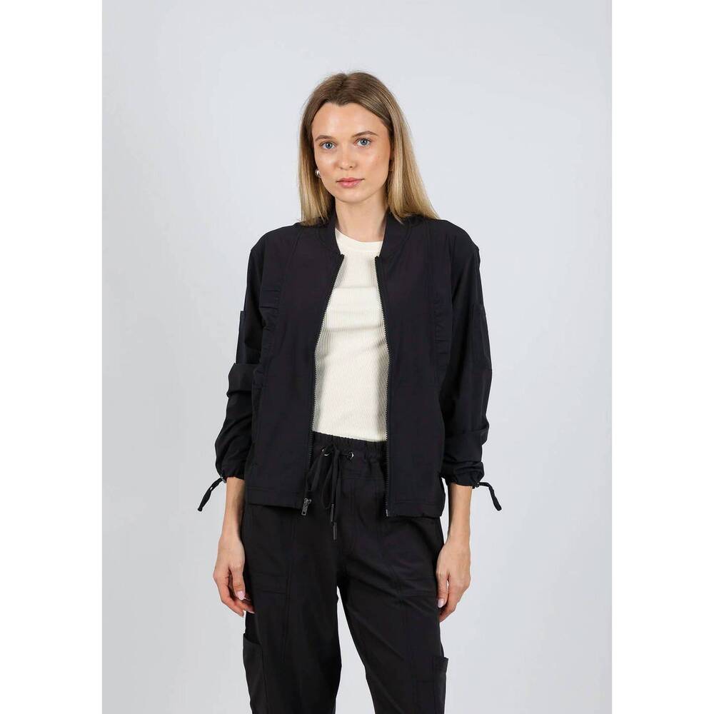 NEW WEARABLES bach zip up bomber jacket in black